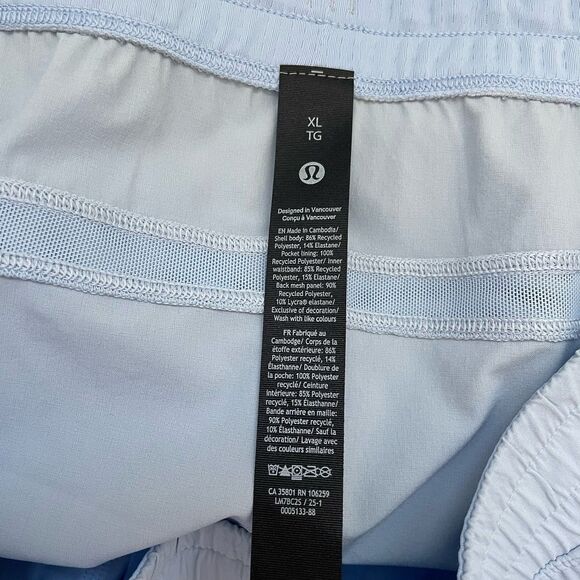 LULULEMON Pace Breaker Shorts Men XL Pale Blue NEW 5" Inseam - Picture 9 of 11